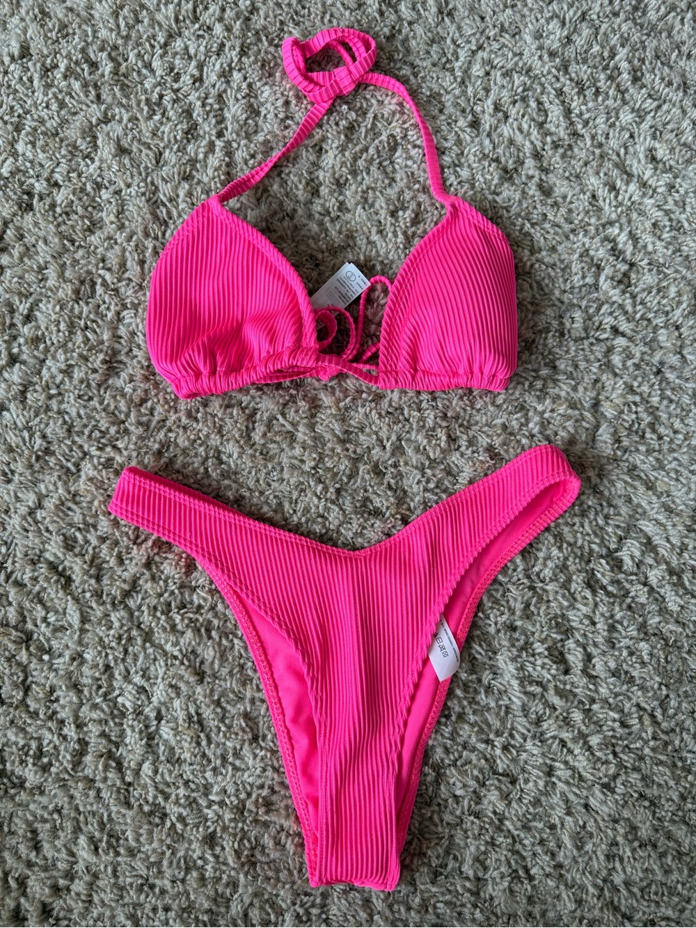 Hollister Neon Pink Swim Bikini Top